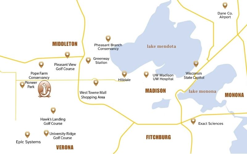 Map of area in and around Fox Knoll